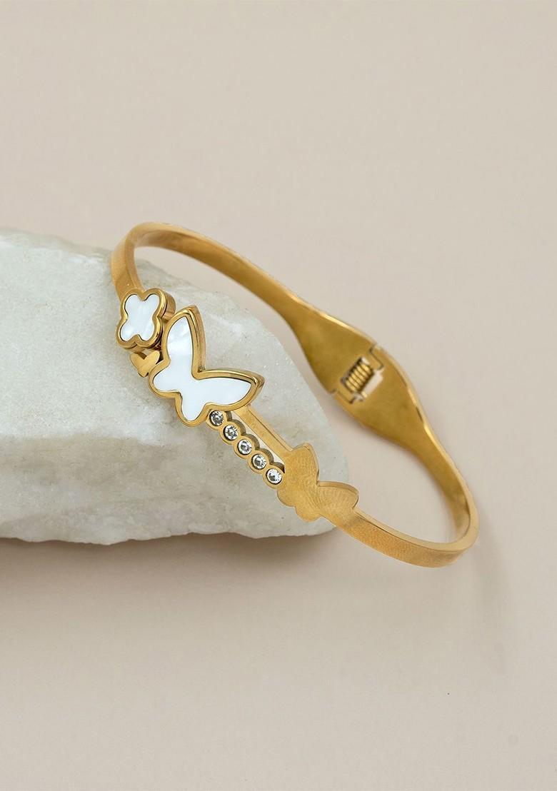 Women Gold Plated Cuff Bracelet - Indya