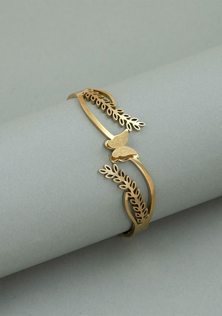 Women Gold Plated Cuff Bracelet - Indya