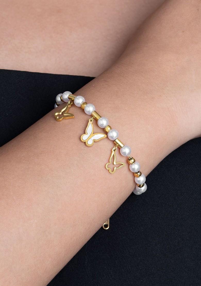 Women Gold Plated Link Bracelet - Indya