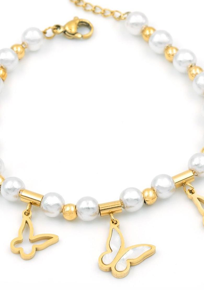 Women Gold Plated Link Bracelet - Indya