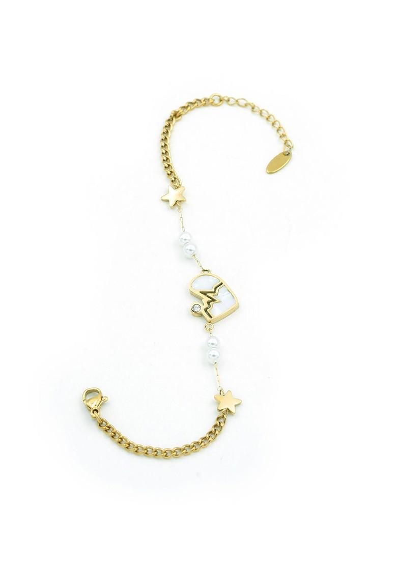 Women Gold Plated Link Bracelet - Indya