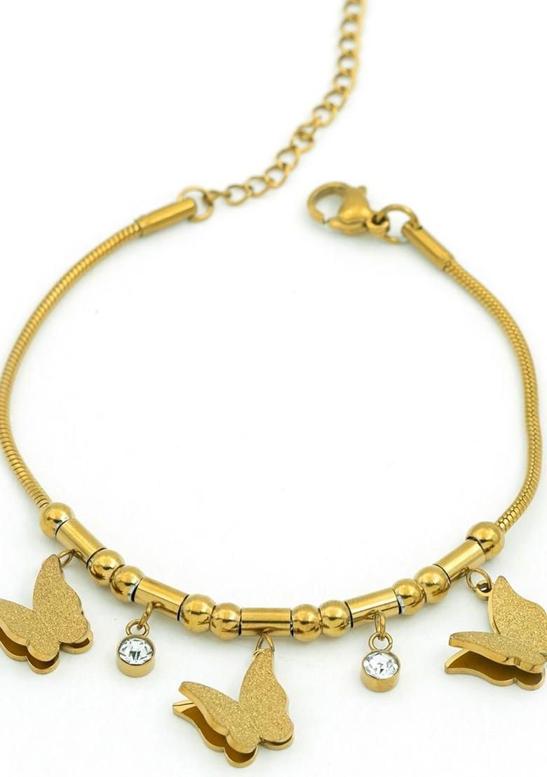 Women Gold Plated Link Bracelet - Indya