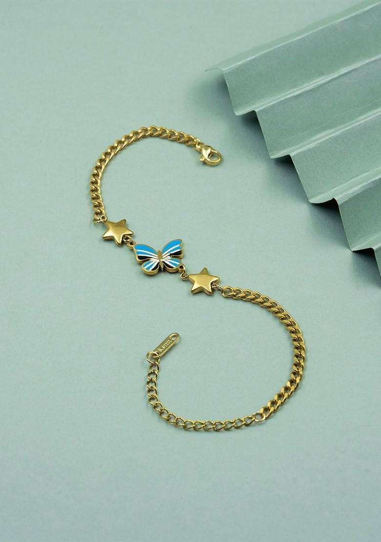 Women Gold Plated Link Bracelet - Indya