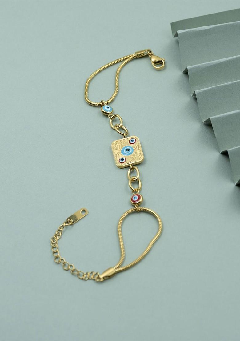 Women Gold Plated Link Bracelet - Indya