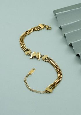 Stainless Steel Gold Plated Angel Wing Wraparound Bracelet