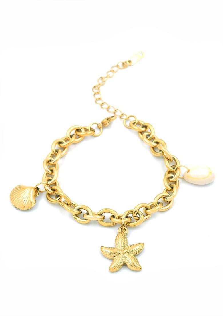 Women Gold Plated Charm Bracelet - Indya