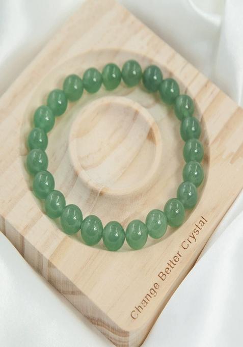 Aventurine Green Natural Stone Elasticated Beaded Bracelet