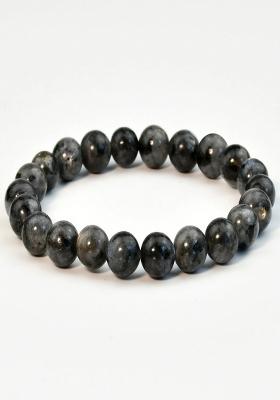 Black Flash Natural Stone Elasticated Beaded Bracelet