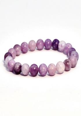 Amethyst Purple Natural Stone Elasticated Beaded Bracelet