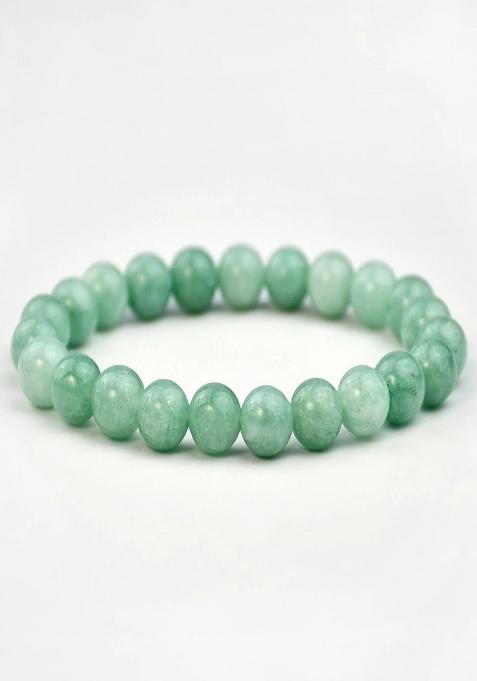 Jade Green Natural Stone Elasticated Beaded Bracelet