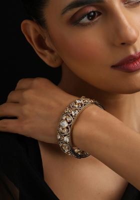 Gold Polki Brass Bangle