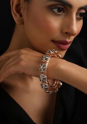 Green Polki Brass Bangle