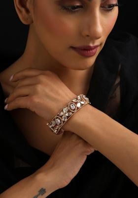 Gold Polki Brass Bangle