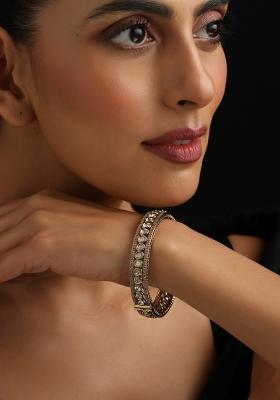 Gold Polki Brass Bangle