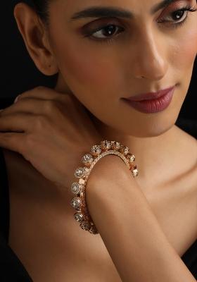 Rose Gold Polki Brass Bangle