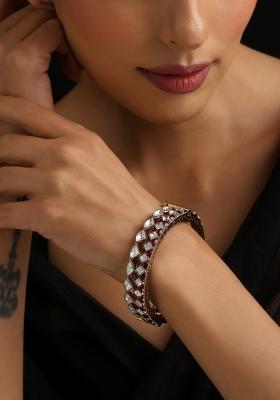 Red Polki Brass Bangle