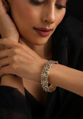 Multicolor Polki Brass Bangle