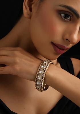 Gold Polki Brass Bangle