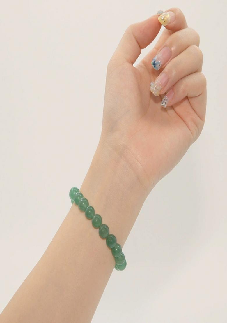 Green Preminum Natural Stone Bracelet For Women - Indya