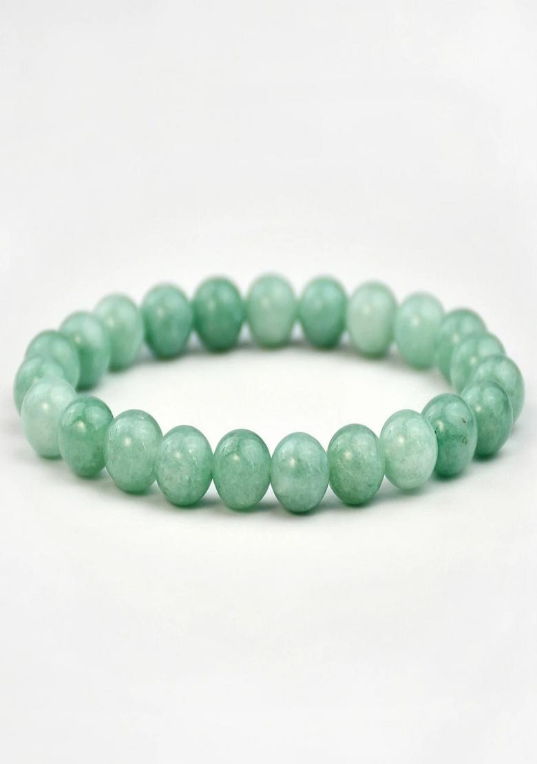Light Green Preminum Natural Stone Bracelet For Women - Indya