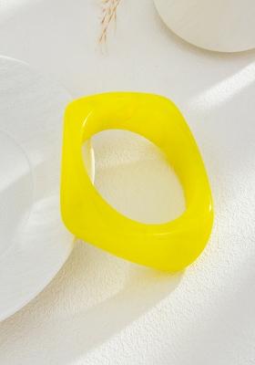Yellow Slip On Acrylic Bracelet For Women