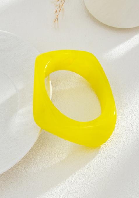 Yellow Slip On Acrylic Bracelet For Women