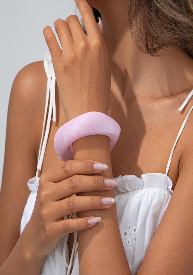 Pink Slip On Acrylic Bracelet For Women