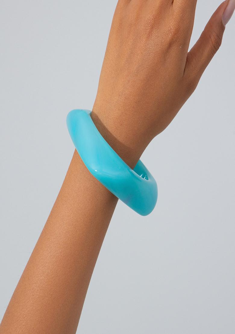Blue Slip On Acrylic Bracelet For Women - Indya