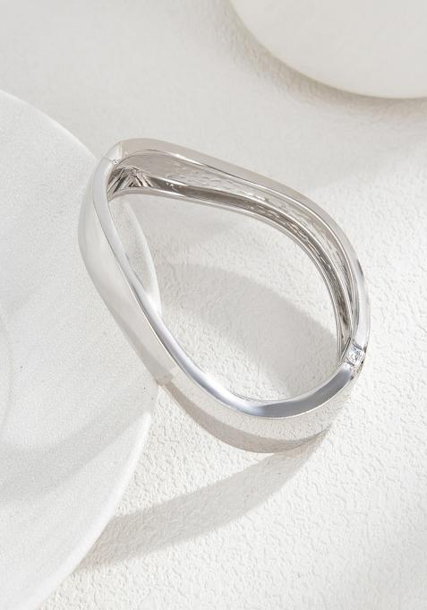 Silver Slip On Alloy Bracelet For Women