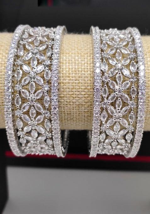 Silver Fancy Alloy Bangles Set