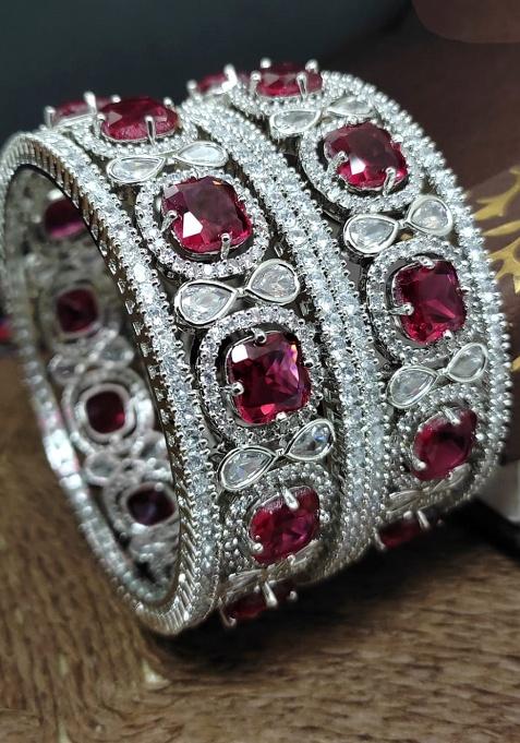 Maroon Fancy Alloy Bangles Set