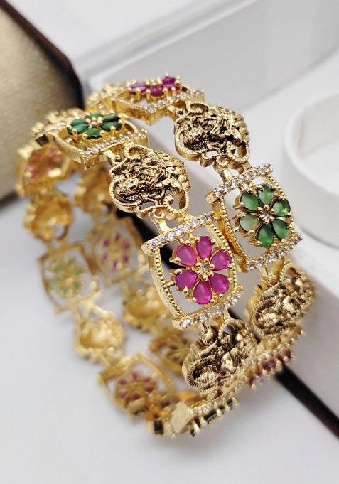 Multi Color Fancy Alloy Bangles Set