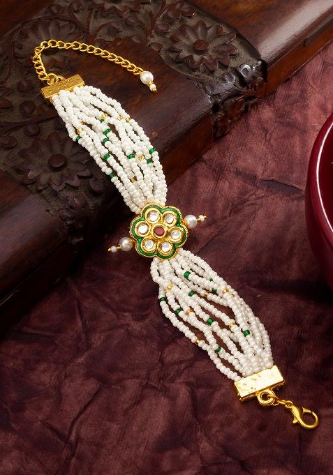 Green Gold Plated Brass Bracelet