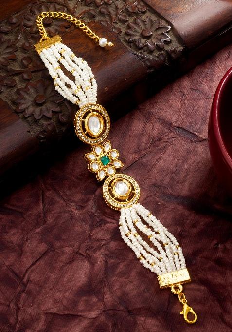 Green Gold Plated Brass Bracelet