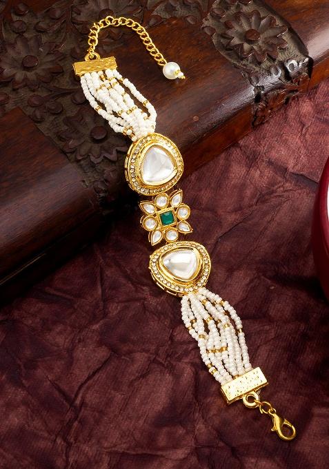 Green Gold Plated Brass Bracelet