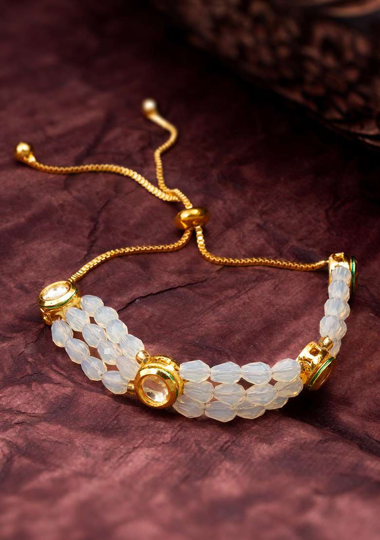 White Gold Plated Brass Bracelet - Indya