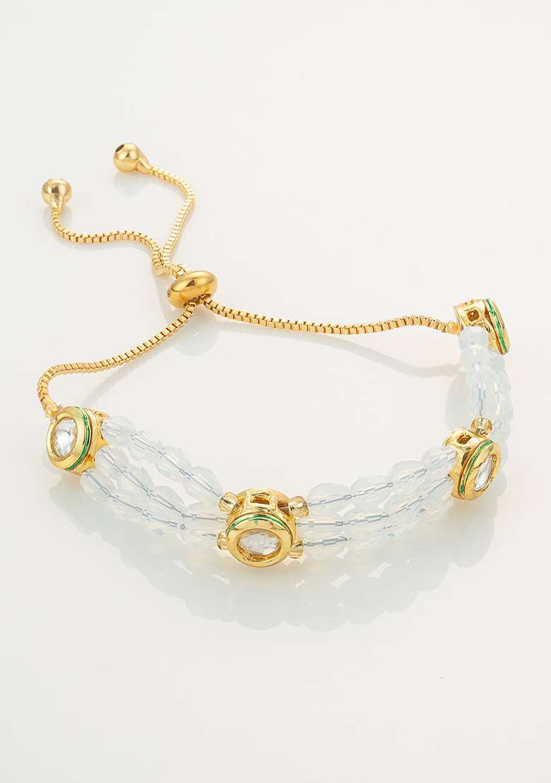 White Gold Plated Brass Bracelet - Indya