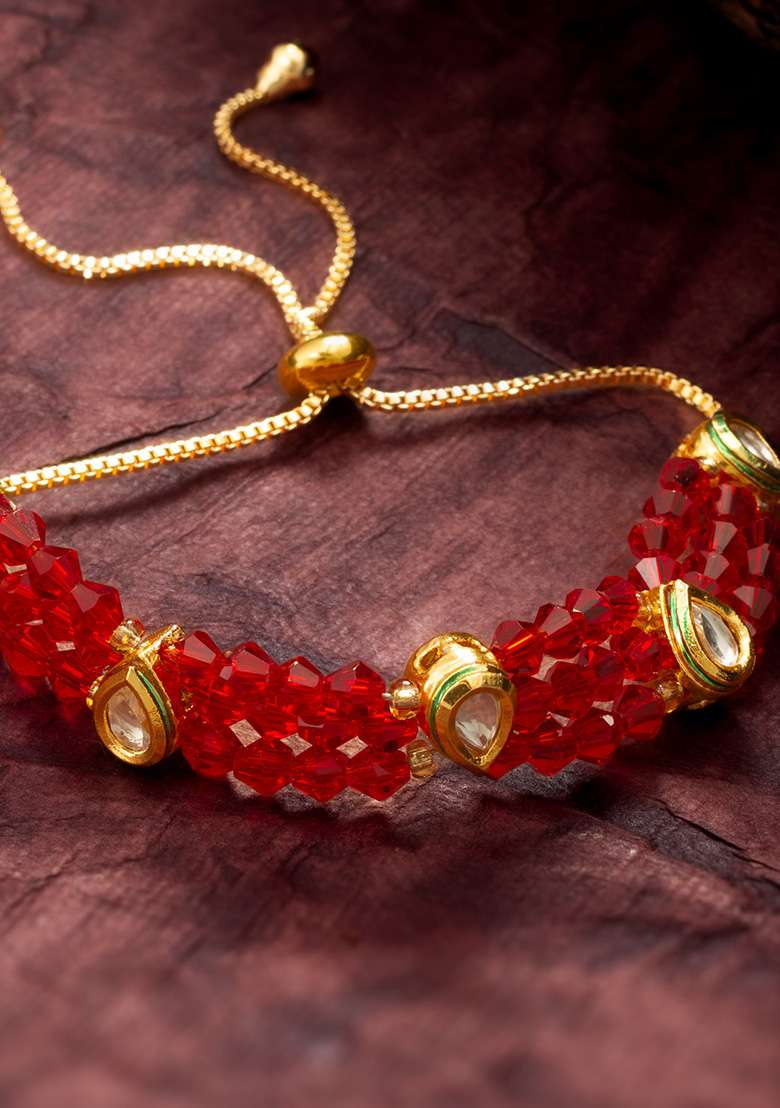 Red Gold Plated Brass Bracelet - Indya