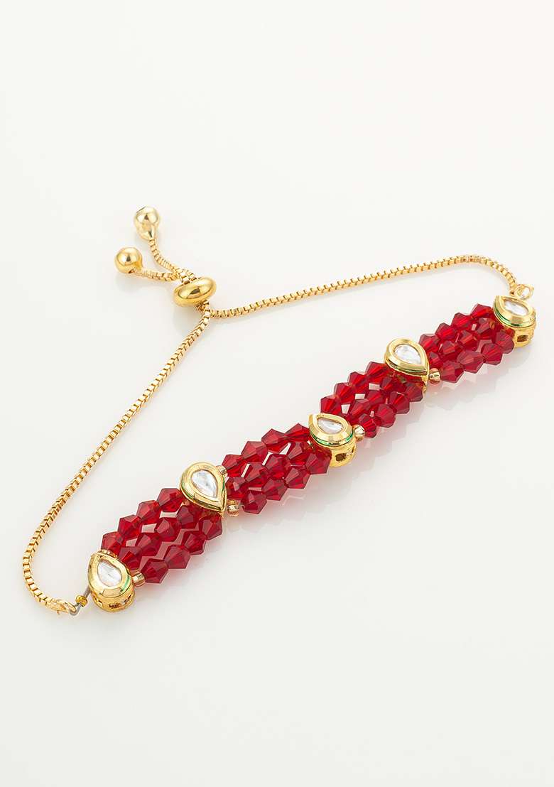 Red Gold Plated Brass Bracelet - Indya
