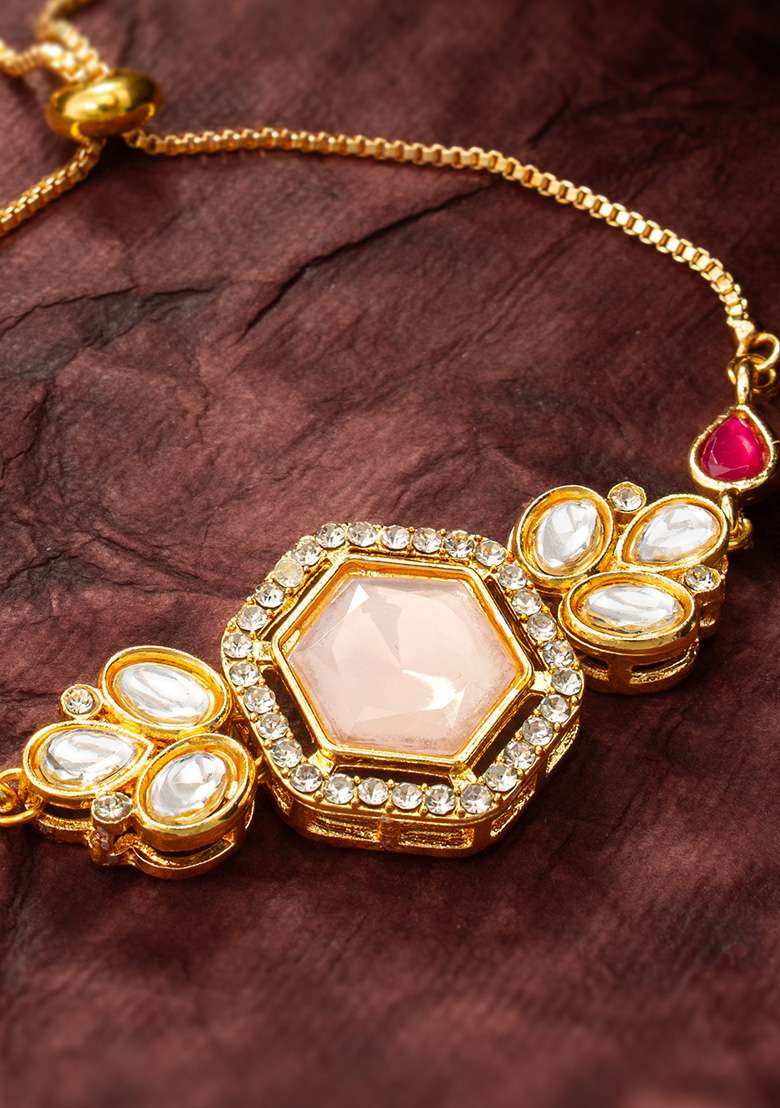 Pink Gold Plated Brass Bracelet - Indya