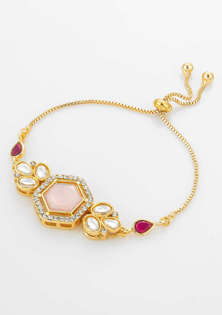 Pink Gold Plated Brass Bracelet - Indya