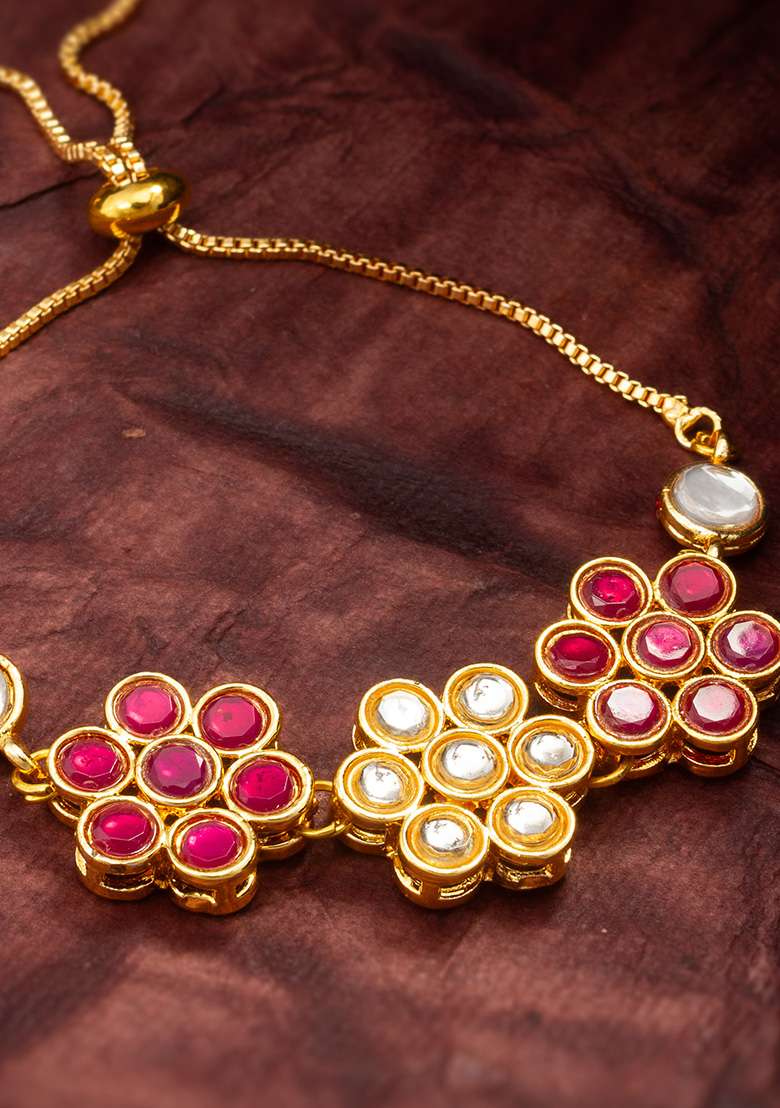 Red Gold Plated Brass Bracelet - Indya