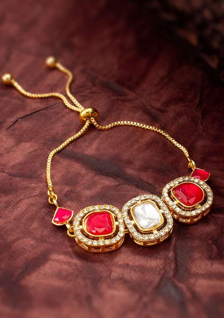 Red Gold Plated Brass Bracelet - Indya