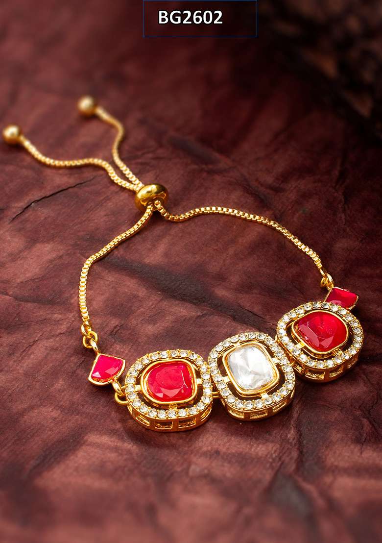 Red Gold Plated Brass Bracelet - Indya