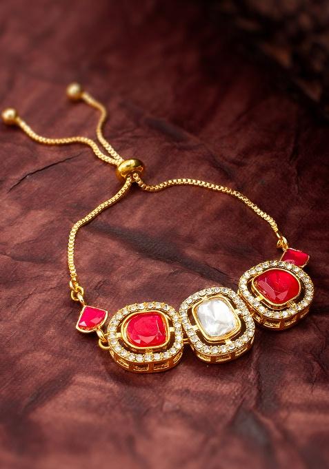 Red Gold Plated Brass Bracelet