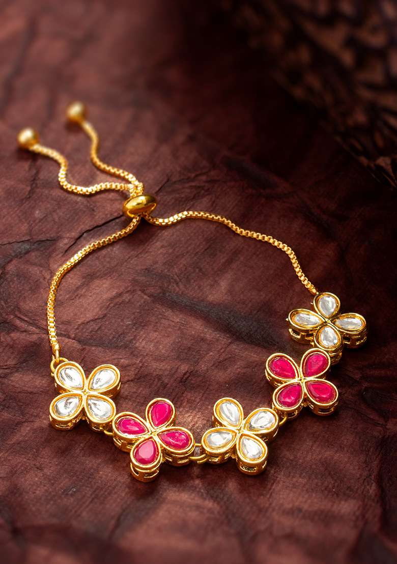 Red Gold Plated Brass Bracelet - Indya