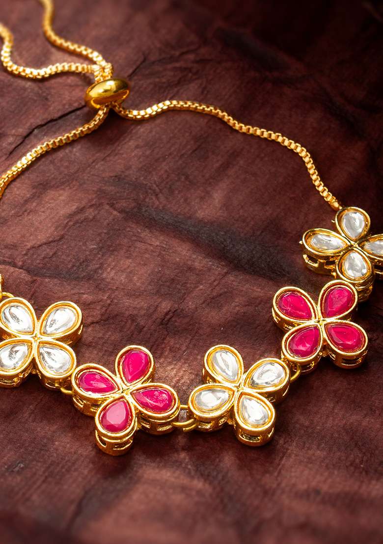 Red Gold Plated Brass Bracelet - Indya