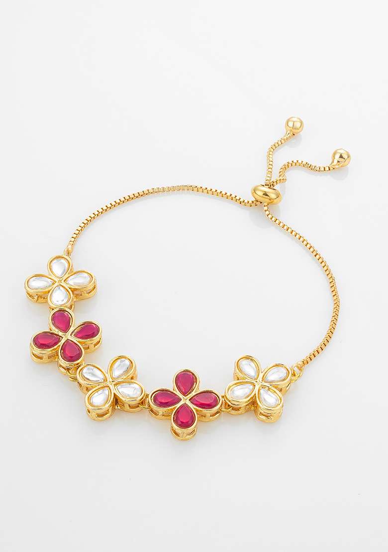 Red Gold Plated Brass Bracelet - Indya