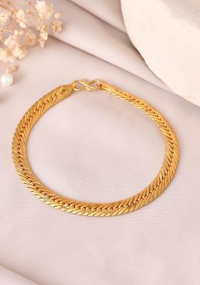 Men Stainless Steel Gold-Plated Handcrafted Bracelet