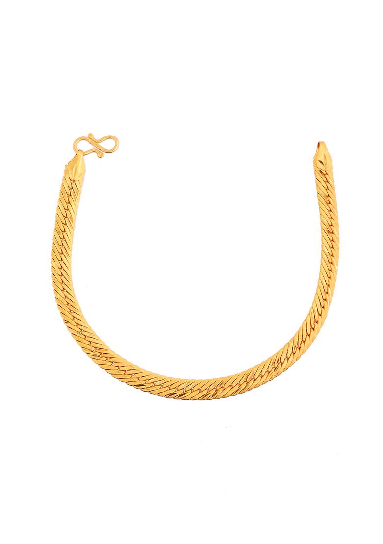 Men Stainless Steel Gold-Plated Handcrafted Bracelet - Indya